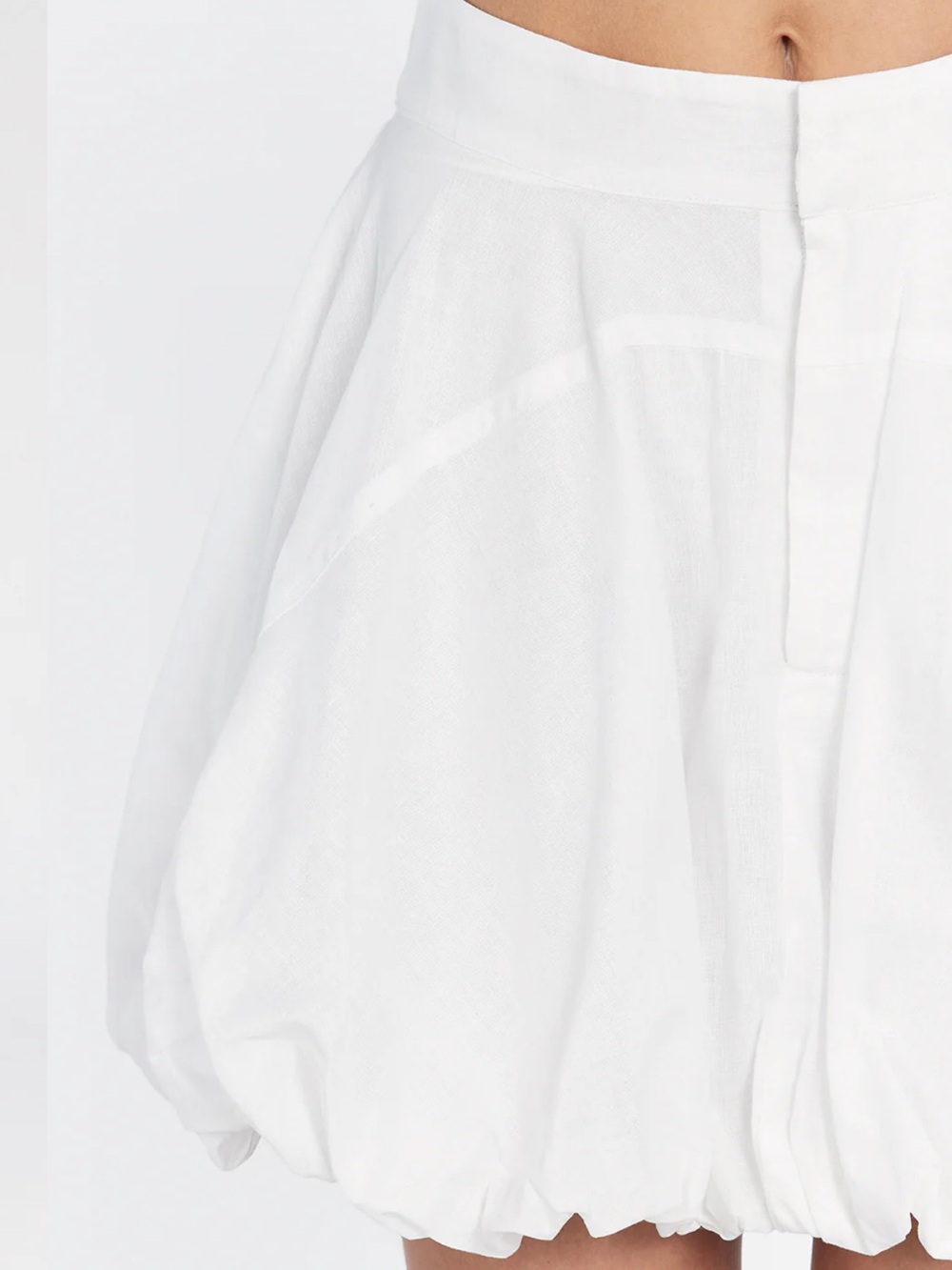 New DISSH Maria High Rise Balloon Hem White Linen Cotton Mini Skirt Boho - Picture 5 of 11
